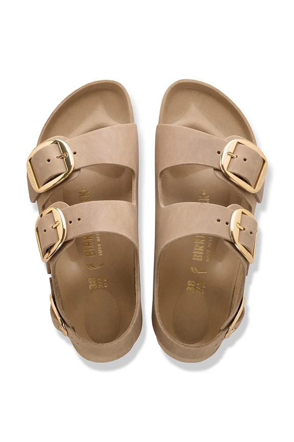 Birkenstock σανδάλια με επίπεδο τακούνι Γυναικεία δερμάτινα 1031782 μπεζ