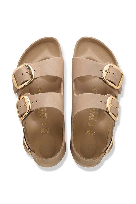 Birkenstock σανδάλια με επίπεδο τακούνι Γυναικεία δερμάτινα 1031782 μπεζ