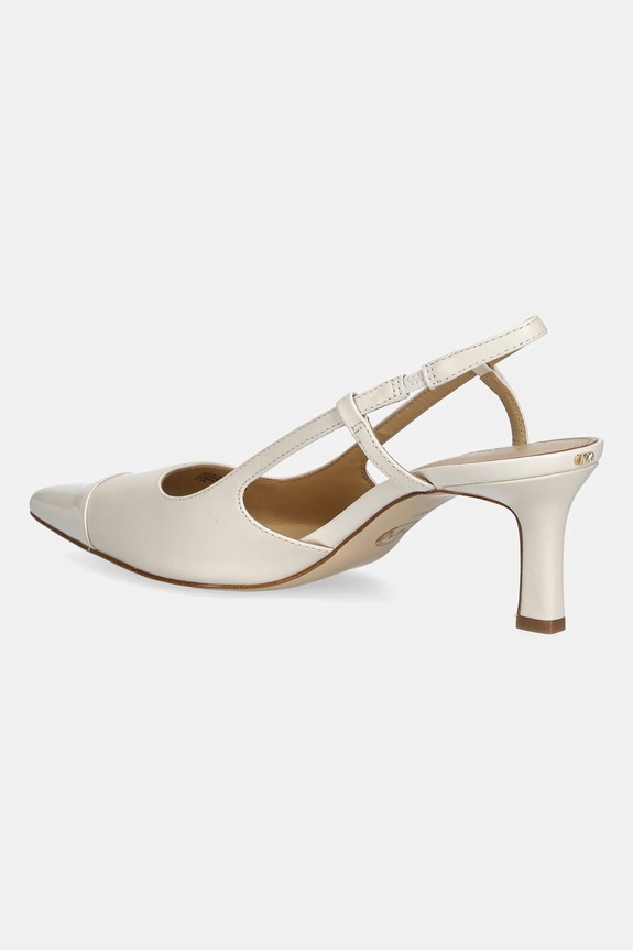 Obuv Kožené lodičky MICHAEL Michael Kors Alora Toe Cap Mid Sling 40R6AOMS1L.289 biela