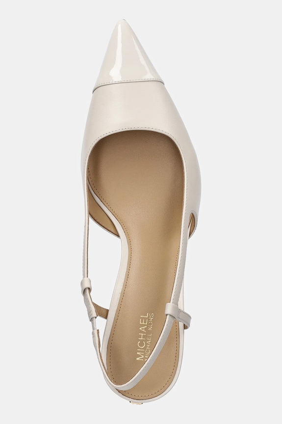 Kožené lodičky MICHAEL Michael Kors Alora Toe Cap Mid Sling biela 40R6AOMS1L.289