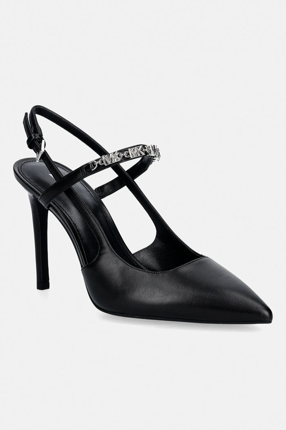 Kožené lodičky MICHAEL Michael Kors Dina Flex High Sling Pump usňová koža čierna 40R6DIHP1L.001