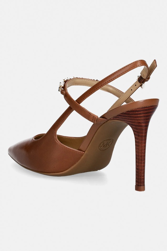 Obuwie MICHAEL Michael Kors szpilki skórzane Dina Flex High Sling Pump 40R6DIHP1L.230 brązowy