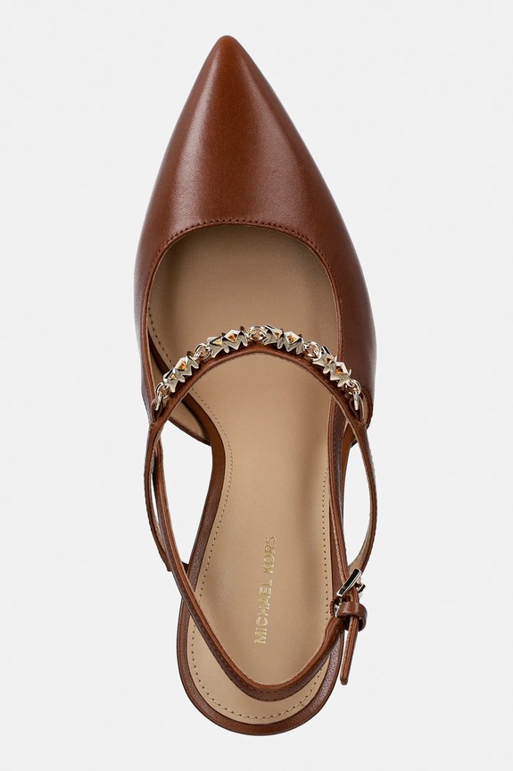 MICHAEL Michael Kors szpilki skórzane Dina Flex High Sling Pump brązowy 40R6DIHP1L.230