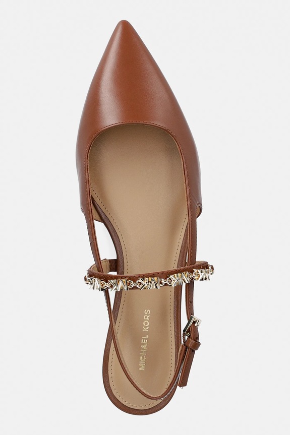 MICHAEL Michael Kors balerini de piele Dina Flex Sling Flat maro 40R6DIFP2L.230