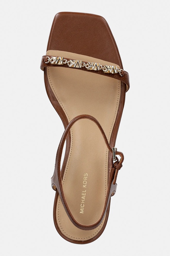 MICHAEL Michael Kors sandały skórzane Dina Kitten Sandal brązowy 40R6DIMS1L.230