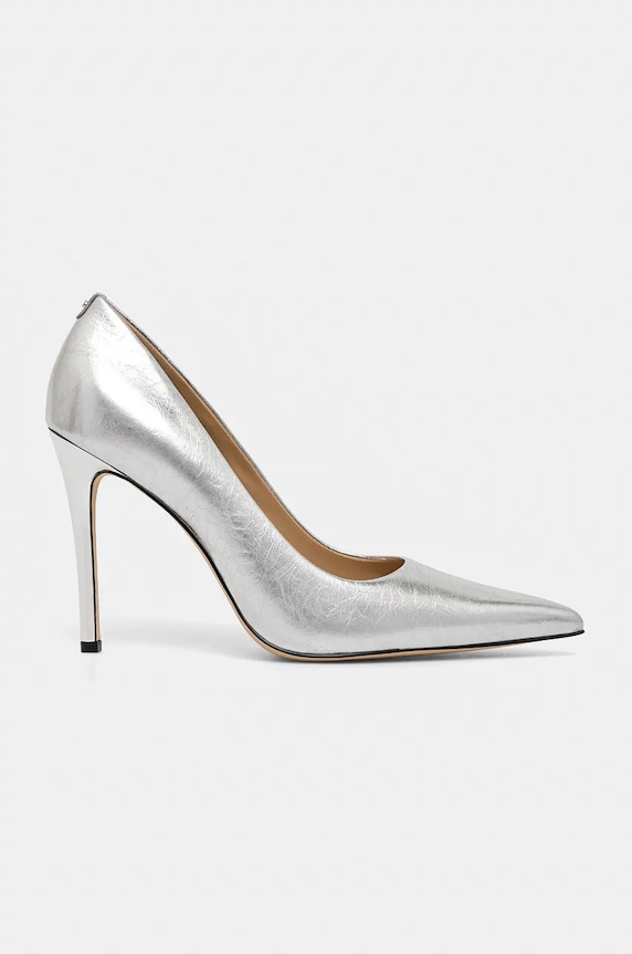 Kožené lodičky MICHAEL Michael Kors Elyse High Pump 40F5EYHP1M.040 strieborná SS26