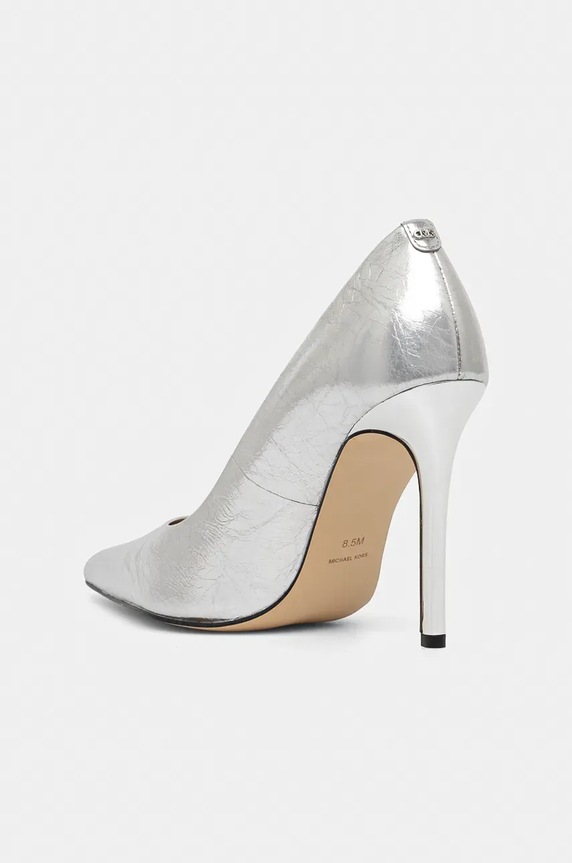 Obuv Kožené lodičky MICHAEL Michael Kors Elyse High Pump 40F5EYHP1M.040 strieborná