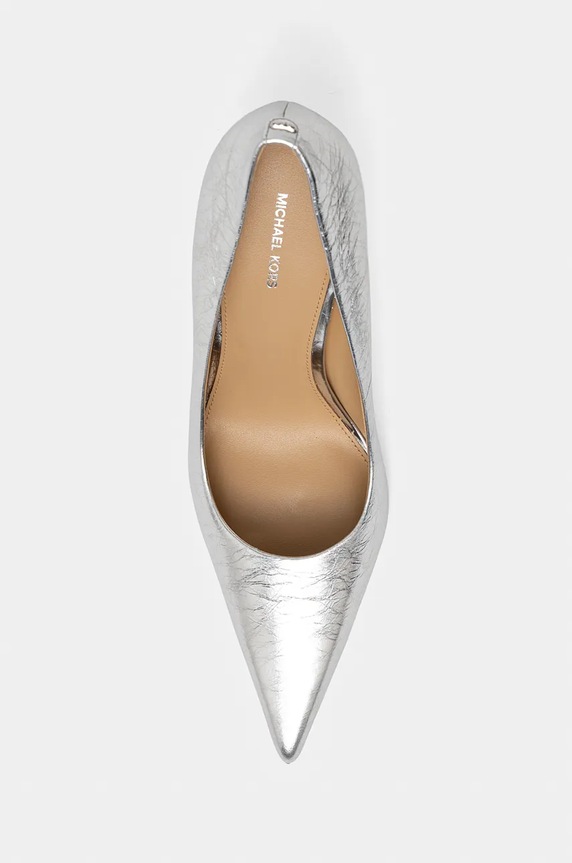 Kožené lodičky MICHAEL Michael Kors Elyse High Pump strieborná 40F5EYHP1M.040