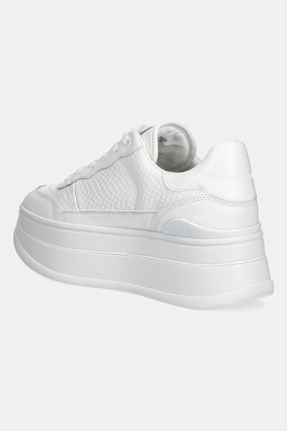 Obuwie MICHAEL Michael Kors sneakersy skórzane Hayes Lace Up 43R4HYFS2E.085 biały