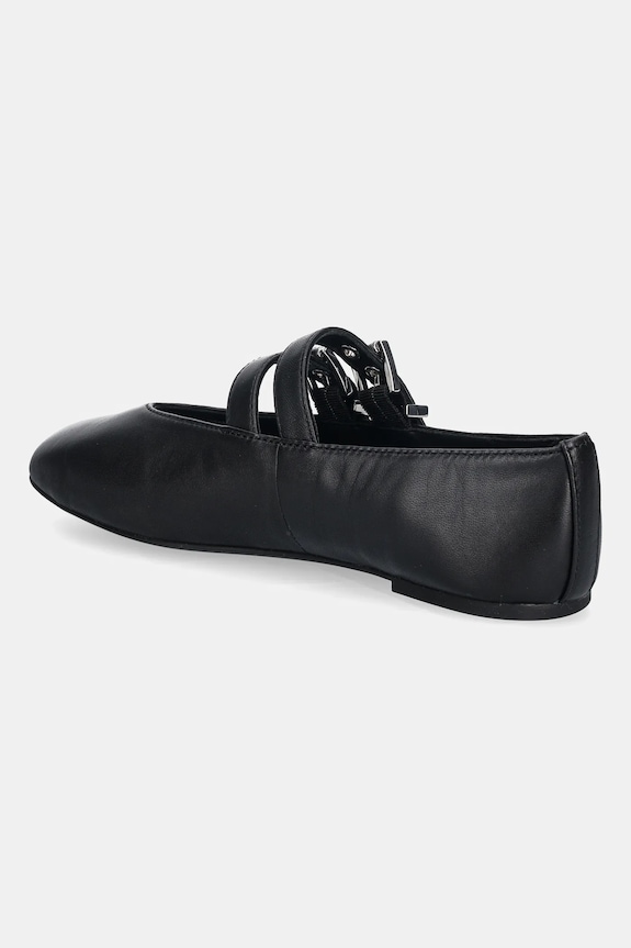 Încălțăminte MICHAEL Michael Kors balerini de piele Rowen Flex Ballet 40R6RWFP1L.001 negru