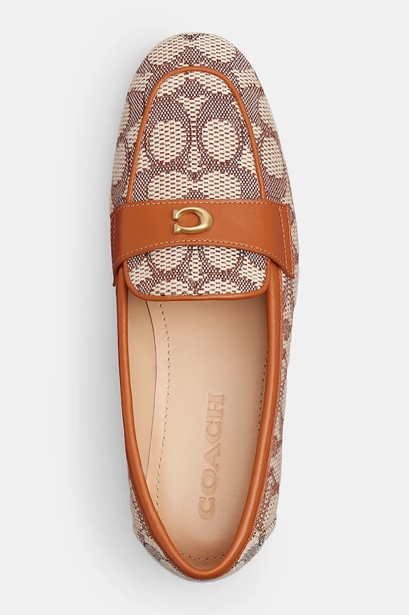 Coach mocassini Sculpted C Jacquard marrone CCD68.URC