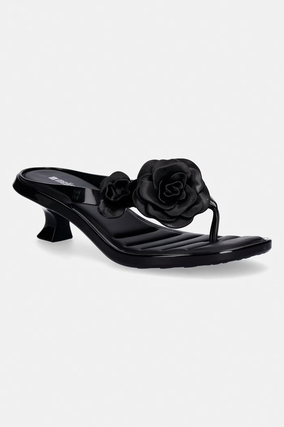 Melissa șlapi MELISSA THONG KITTEN HEEL PETALS AD kitten negru M.38148.BW646