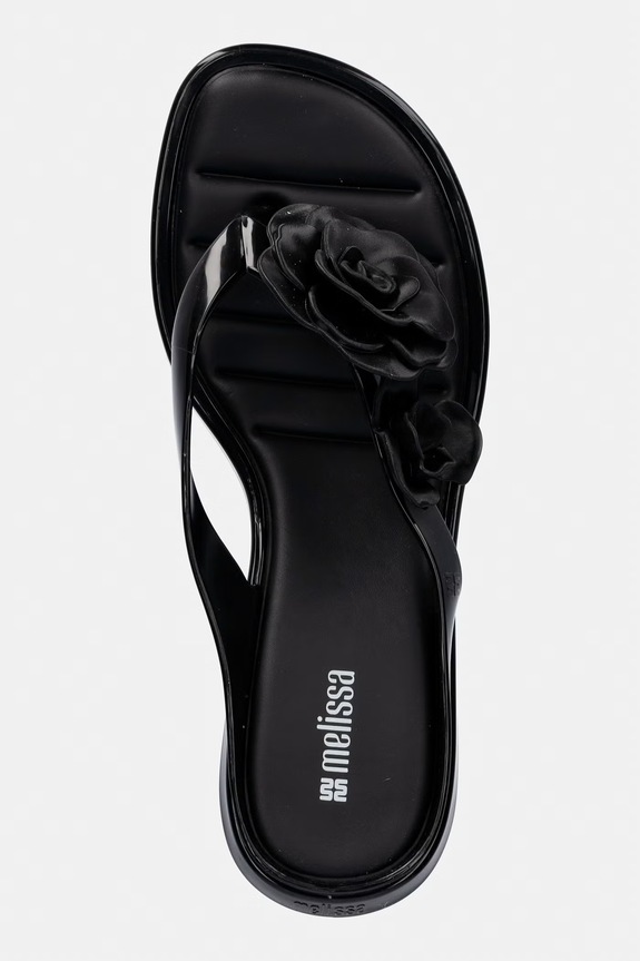 Melissa șlapi MELISSA THONG KITTEN HEEL PETALS AD negru M.38148.BW646