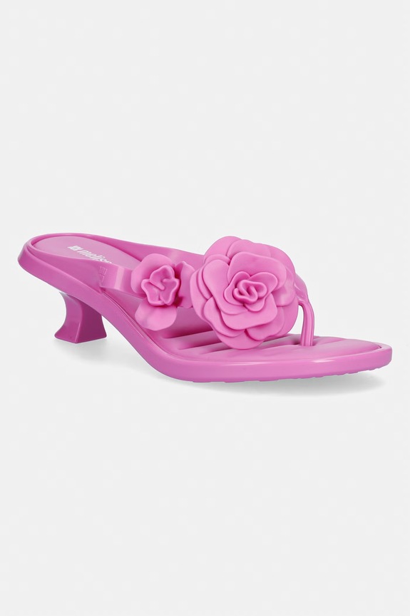 Melissa șlapi MELISSA THONG KITTEN HEEL PETALS AD subțire roz M.38148.BW648