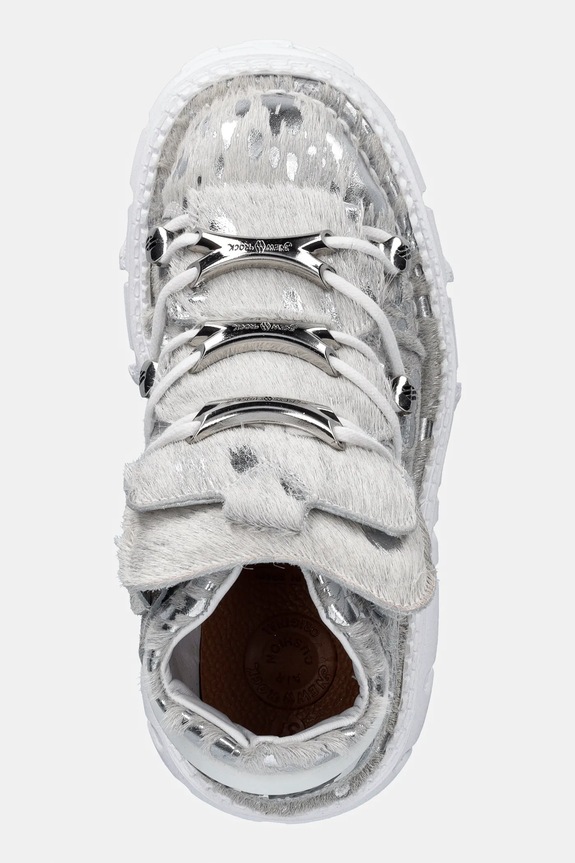 New Rock sneakersy skórzane PELO CALVAS BLANCO PLATA, TANK BLANCO TORN biały M.106.C172