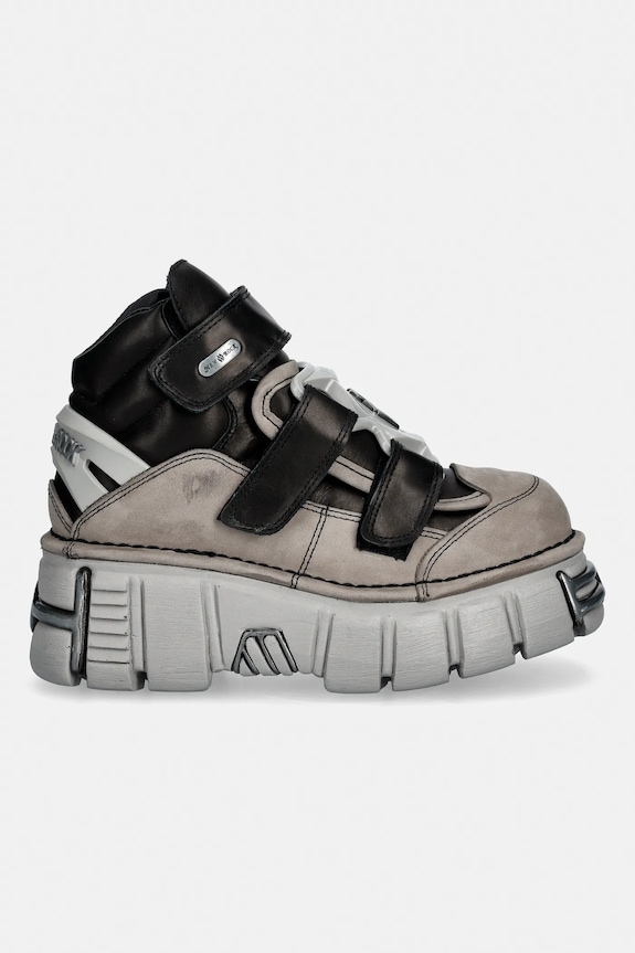 Kožené tenisky New Rock ALASKA PERLA, ITALI NEGRO, TOWER PERLA + AC M.285.S30 sivá SS26