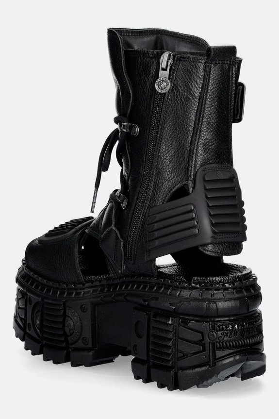 Scarpe New Rock LUXOR NEGRO, TANK CASCO NE sandali da donna in pelle M.BIOS107.C3 nero