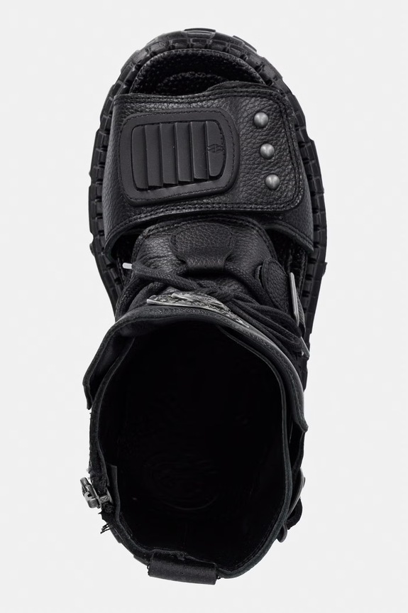 New Rock LUXOR NEGRO, TANK CASCO NE sandali da donna in pelle nero M.BIOS107.C3
