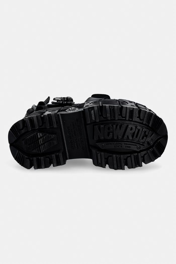 New Rock sandale pentru femei, din piele ITALI neagră TANK CASCO NEGRO PIN LATERA M.BIOS131.C2 negru