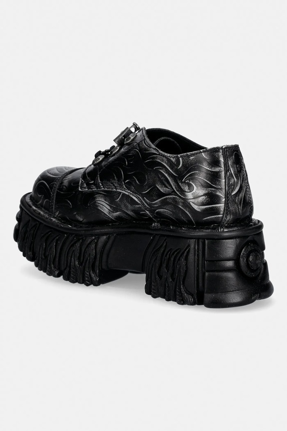 Obuv Kožené poltopánky New Rock GRABADO FUEGO PULIK ACERO CRUST NEGRO M.MILI253CCT.C1 čierna