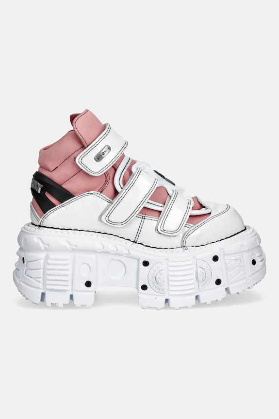 Δερμάτινα sneakers New Rock CHAROL ARRUGADO BLANCO, NOBUCK ROSA, TANK M.TANK008.C6 λευκό SS26