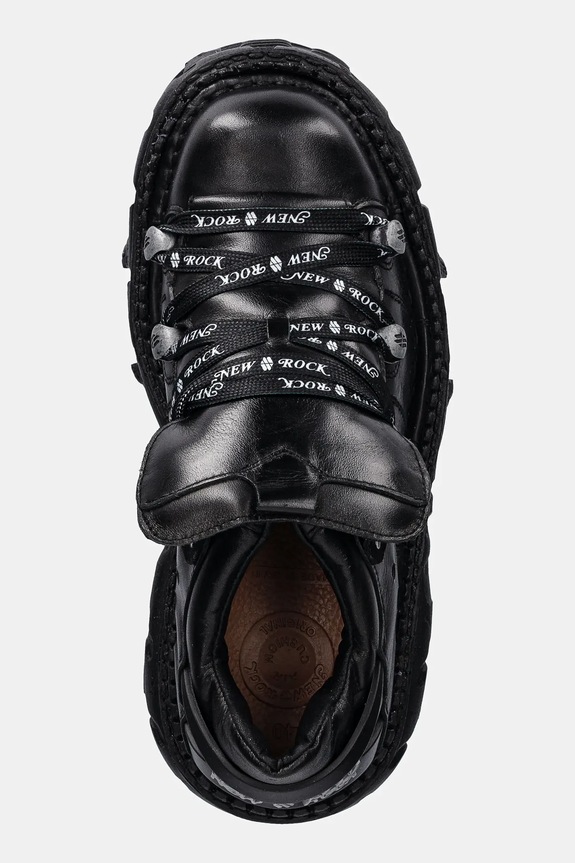 New Rock sneakers in pelle ITALI NEGRO, TANK NE nero M.TANK120NSHLACE.S1