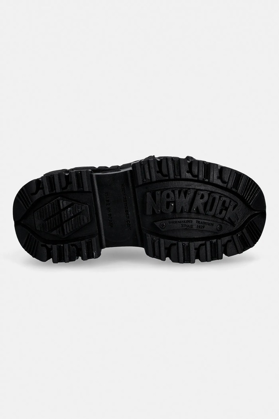 New Rock pantofi de piele NOMADA LILA, BOX PLANE, CRUST NEGRO M.TANK1553.C16 negru