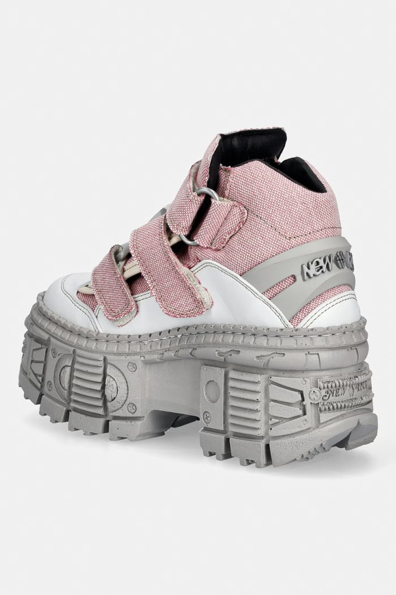 Obuwie New Rock botki damskie VEGAN BLANCO ,ECOBAR ROSA, TANK CASCO P M.WALL009.V3 różowy