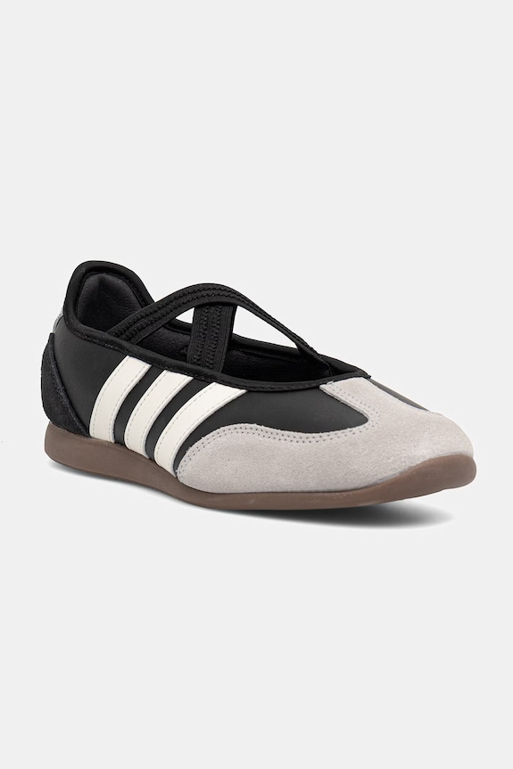 Kožené balerínky adidas Barreda Mary Jane usňová koža čierna HQ7401