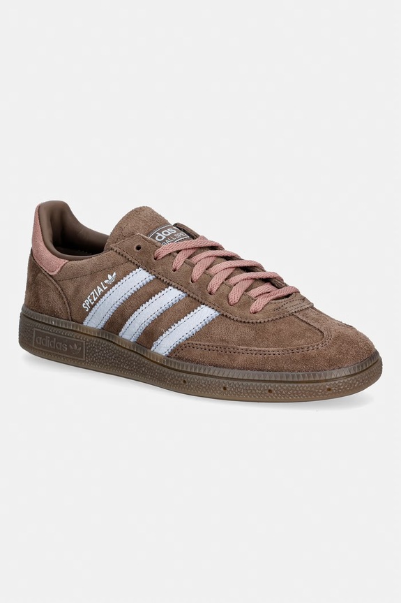 Велурени маратонки adidas Originals Handball Spezial гладка кожа кафяв IH1503