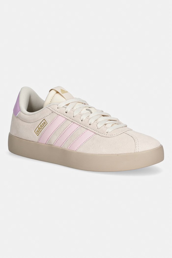 Superge iz semiša adidas Vl Court 3.0 Imitacija zrnatega usnja bež IH6530