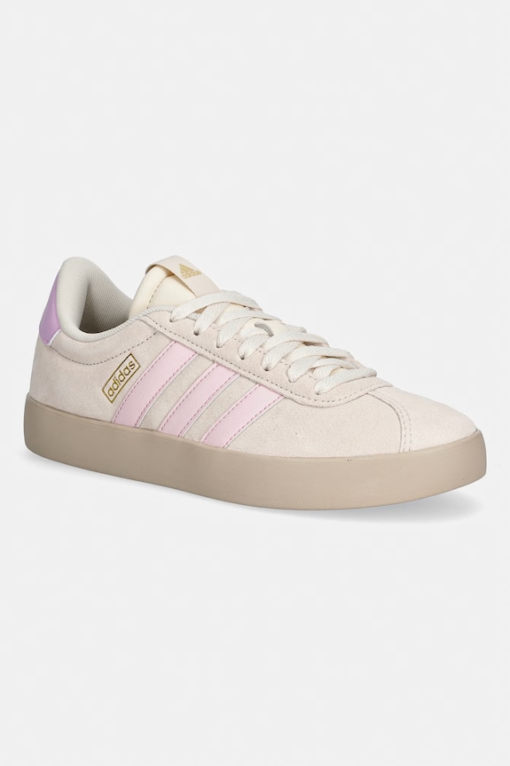 Superge iz semiša adidas Vl Court 3.0 Imitacija zrnatega usnja bež IH6530