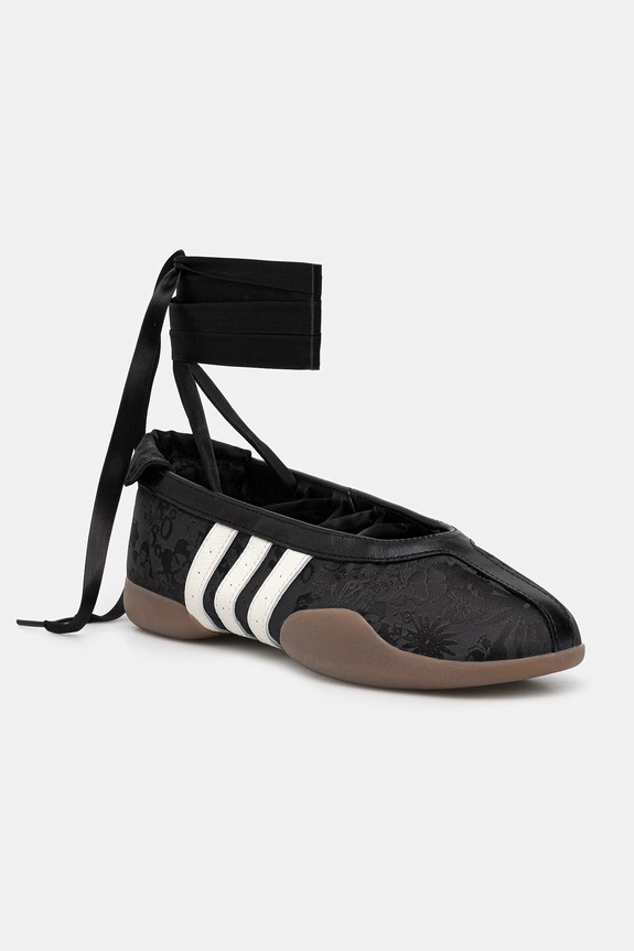 Balerinke adidas Originals Teakwondo Mei Ballet Zrnato usnje črna IH6916