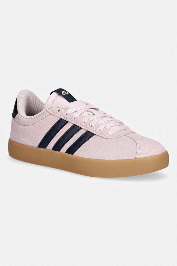 Σουέτ sneakers adidas VL Court 3.0 δέρμα σαμουά ροζ JP7629