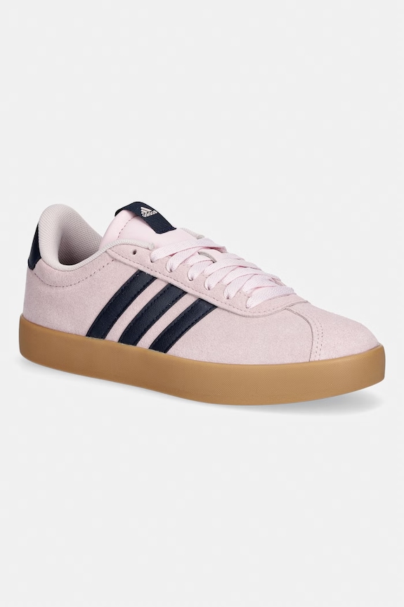 Σουέτ sneakers adidas VL Court 3.0 δέρμα σαμουά ροζ JP7629