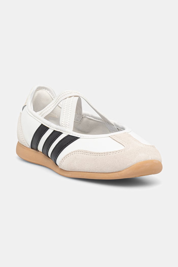adidas balerini de piele Barreda Mary Jane piele întoarsă alb JQ2127