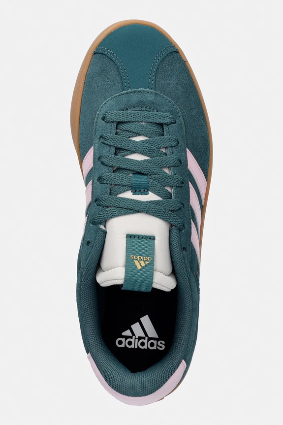 Superge iz semiša adidas Vl Court 3.0 zelena JR0955