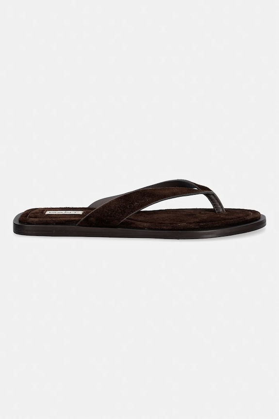 Gant șlapi pentru femei, din piele întoarsă Sunlaz 32563261.G46 maro SS26