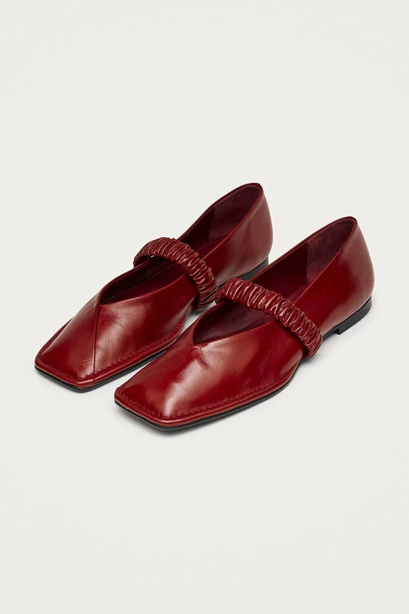 Alohas balerini de piele Lautan S101091.02 rosu SS26