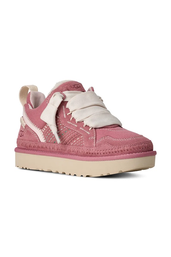 UGG sneakersy zamszowe W Lowmel Meadow 1175114.HNPN różowy SS26