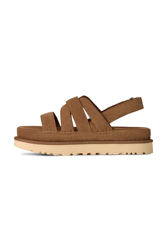 UGG sandały zamszowe W Goldenstar Gleam brązowy 1175122.CHE