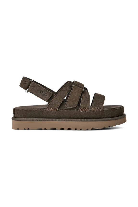 UGG sandały zamszowe W Goldenstar Gleam płaski brązowy 1175122.DNSS