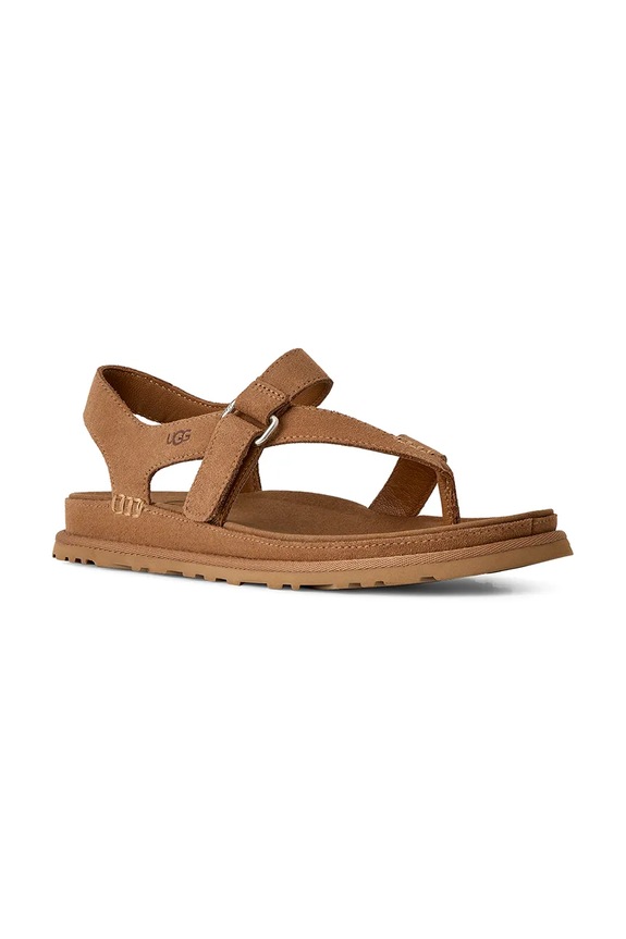 UGG sandały zamszowe W Goldengaze Toe Post 1175134.CHE brązowy SS26
