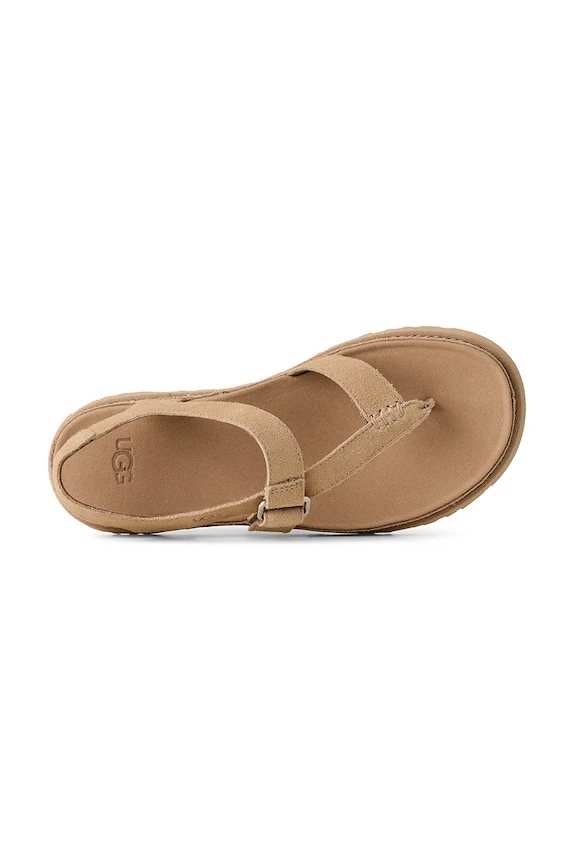 UGG sandale din piele întoarsă W Goldengaze Toe Post 1175134.SAN bej