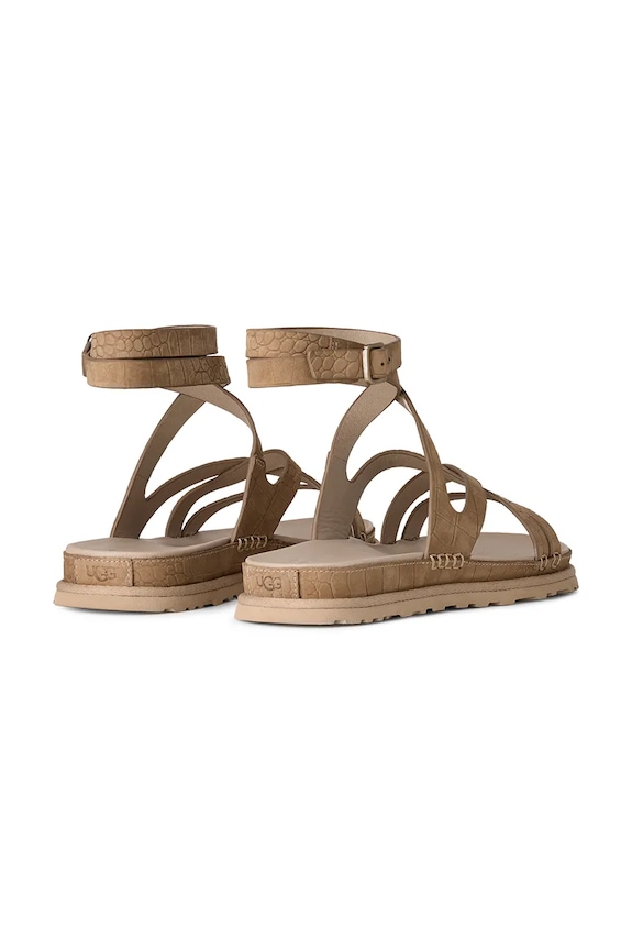 Παπούτσια Δερμάτινα σανδάλια UGG W Goldengaze Embossed Ankle Wrap 1178570.MDSD μπεζ