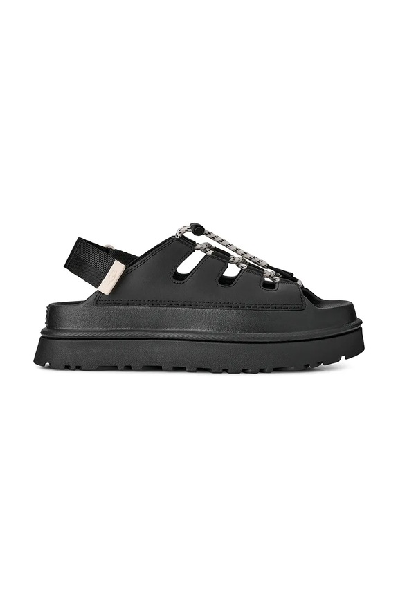 Πέδιλα UGG W Goldenglow Toggle λείο δέρμα μαύρο 1179370.BLK