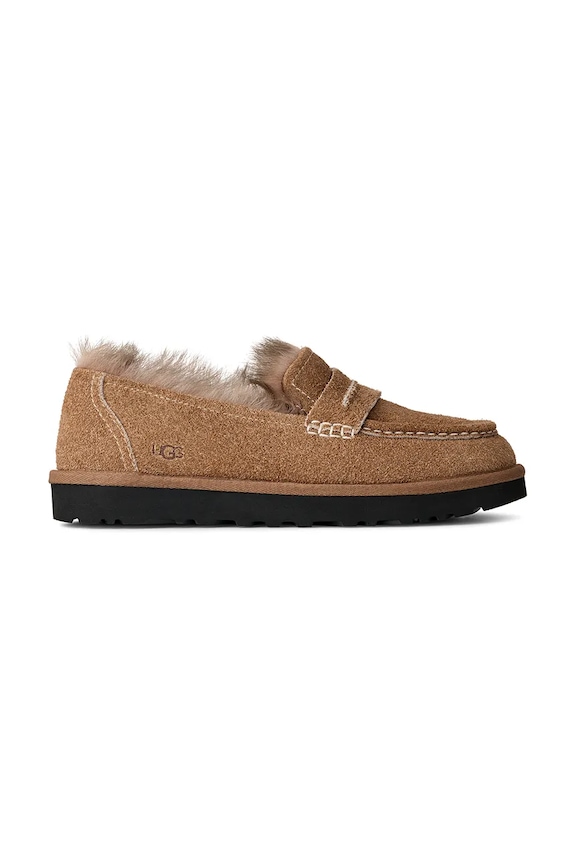 Μοκασίνια σουέτ UGG W Ellis Loafer φλατ καφέ 1179390.CHE