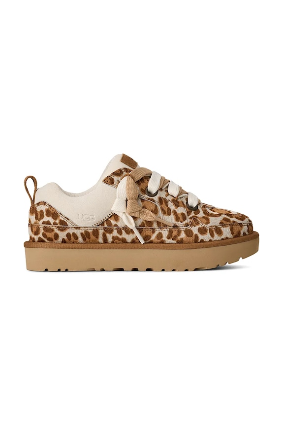 UGG sneakers din piele întoarsă W Lo Lowmel Plains Planet friendly bej 1181071.FDJ