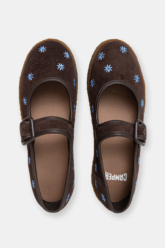 Μπαλαρίνες σουέτ Camper Peu Terreno K201825.004 καφέ SS26