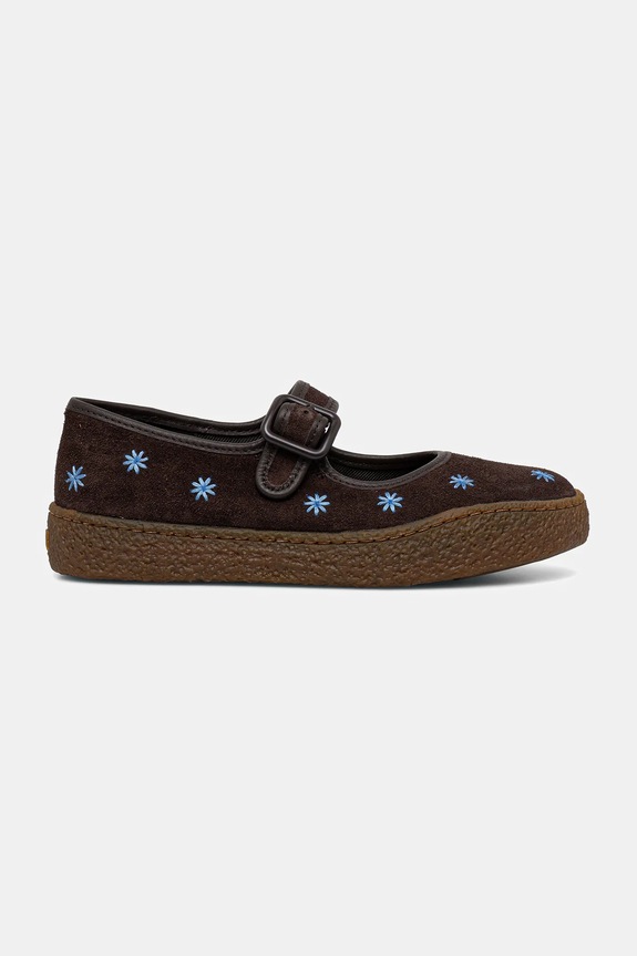 Παπούτσια Μπαλαρίνες σουέτ Camper Peu Terreno K201825.004 καφέ